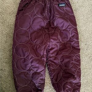 Patagonia Maroon Quilted Pants reversible